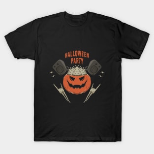 pumpkin pop corn halloween party T-Shirt